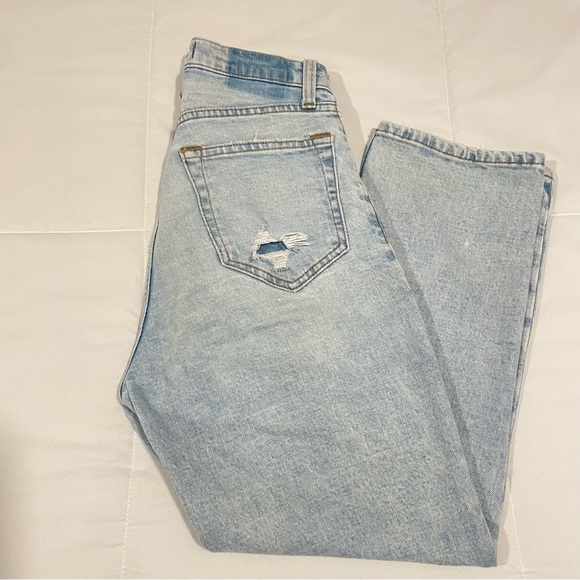 abercrombie & fitch the ankle straight ultra high rise light washed jeans - Picture 6 of 6